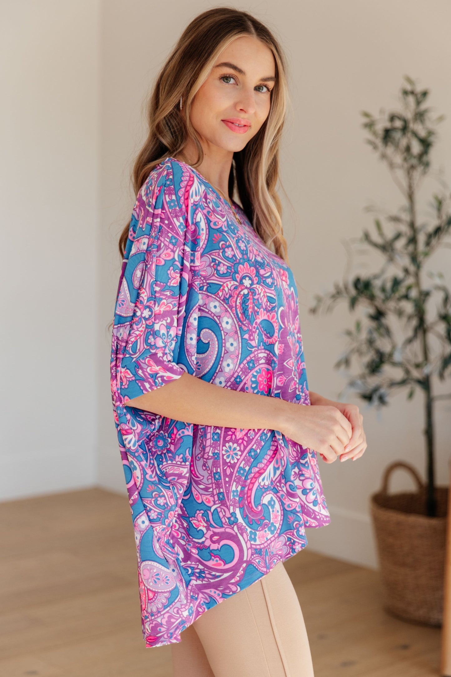 Essential Blouse in Purple Paisley