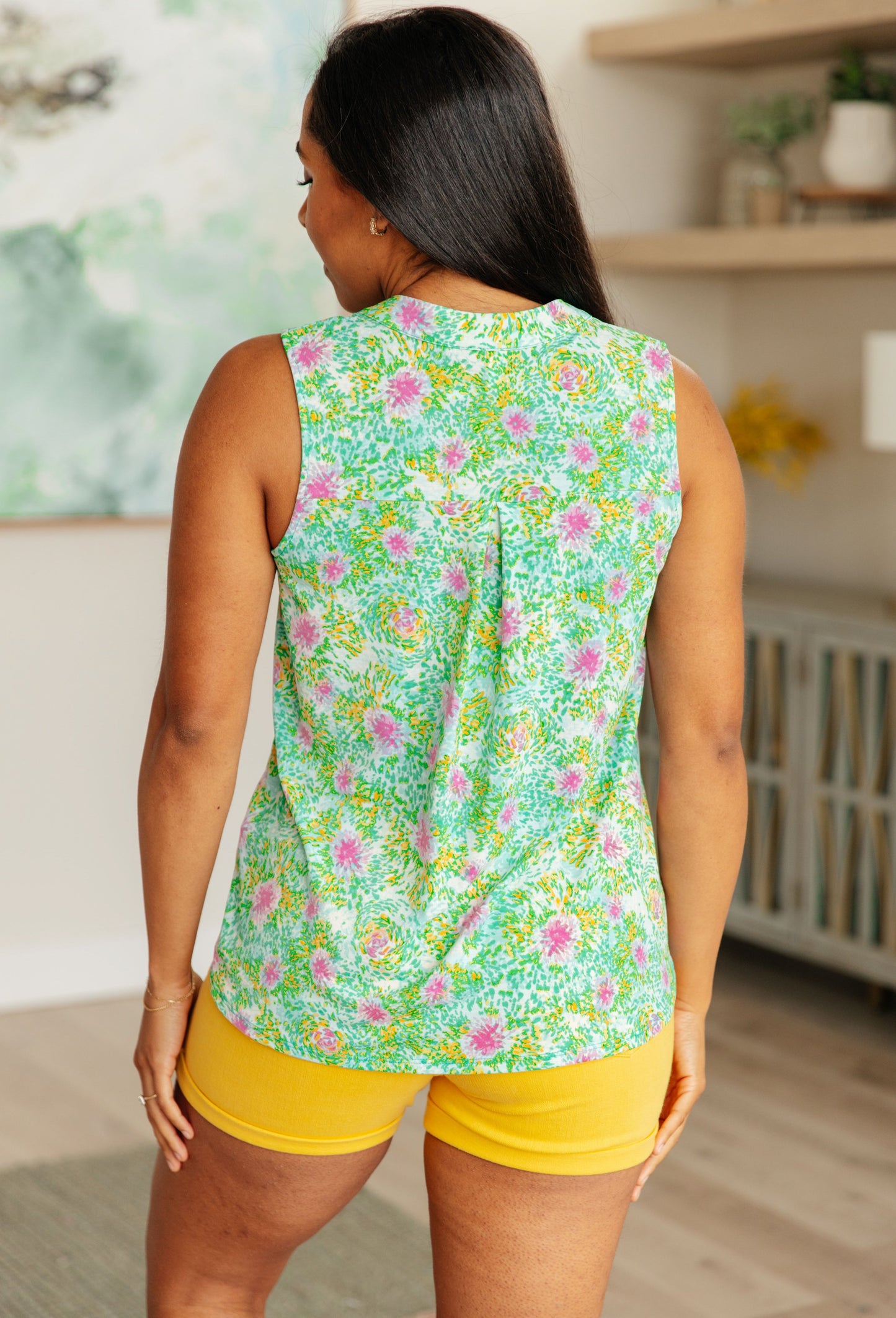 Lizzy Tank Top in Mint Multi Fireworks