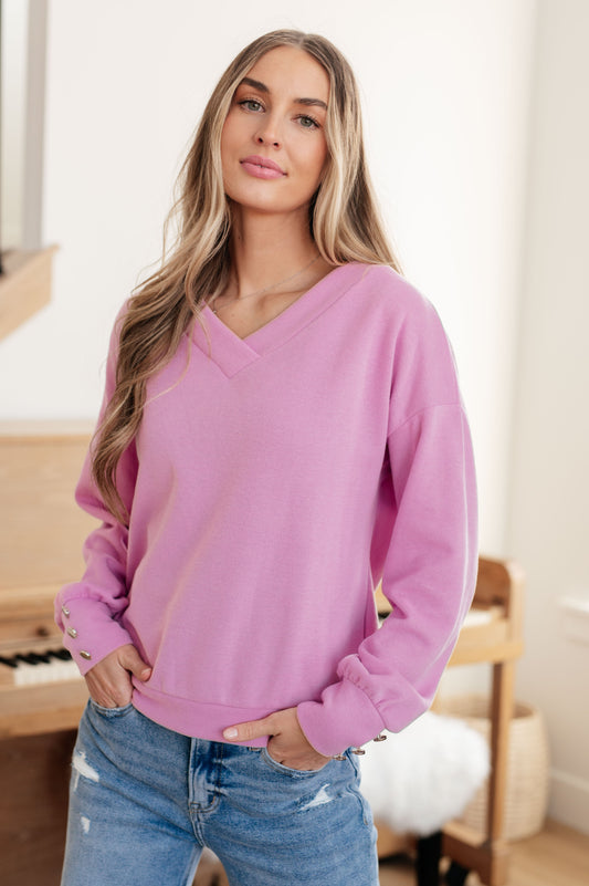 Totally Verified Long Sleeve V-Neck Top